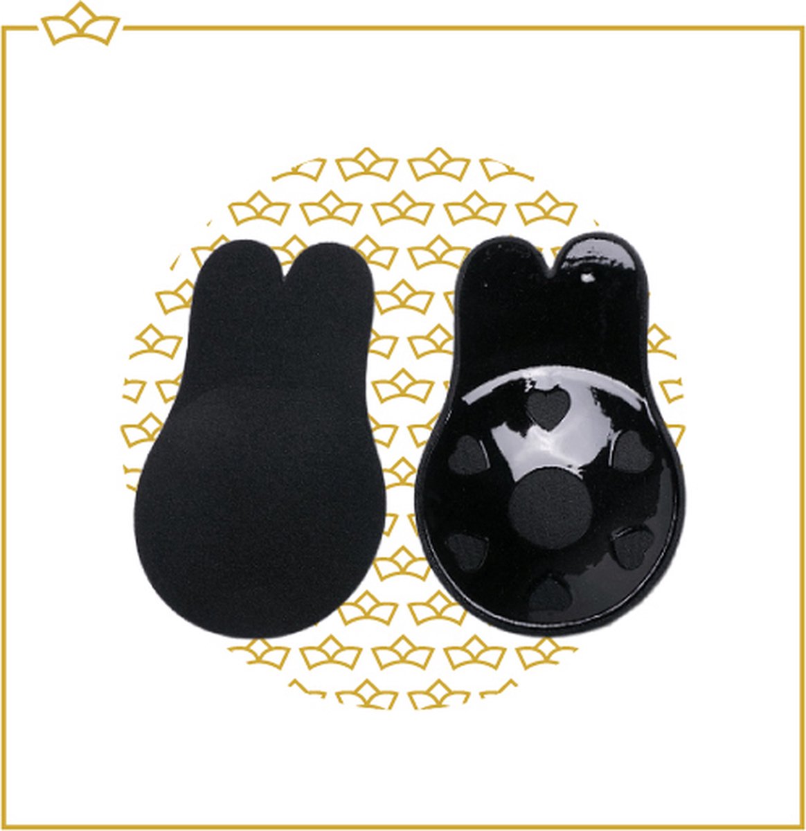 ATTREZZO® Premium Plak BH Push UP - Zelfklevende BH - Cup B - Zwart - Strapless BH