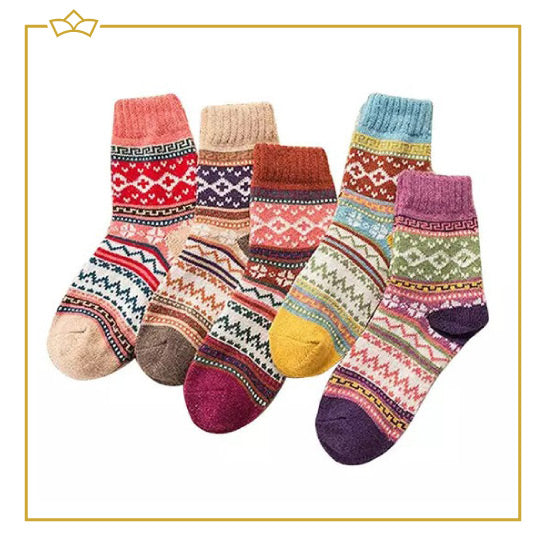 ATTREZZO® Premium Noorse sokken maat 38-43 - 5 paar Wintersokken - Huissokken - Scandinavische sokken - Altijd warme voeten!