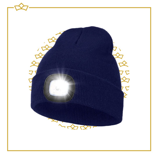 ATTREZZO® Muts met licht - Led Verlichting in het donker - Met Batterij - Unisex - One size - Voor Volwassenen - Blauw