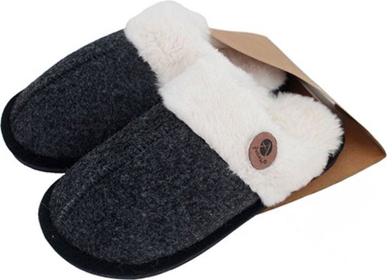 ATTREZZO® Pantoffels Dames - Maat 38-39 - Antraciet - Heerlijk warm!