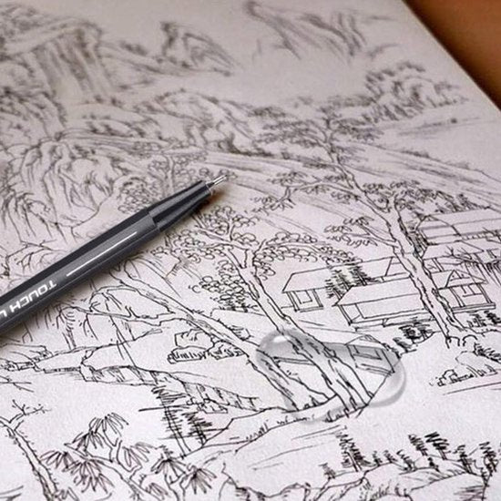 ATTREZZO® Fineliners - Zwart - Tekenen - Tekenset - Tekenpen - Set van 10