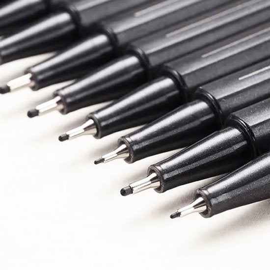 ATTREZZO® Fineliners - Zwart - Tekenen - Tekenset - Tekenpen - Set van 10