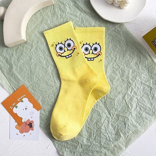 ATTREZZO® 5 paar Spongebob Squarepants sokken - maat 35-40