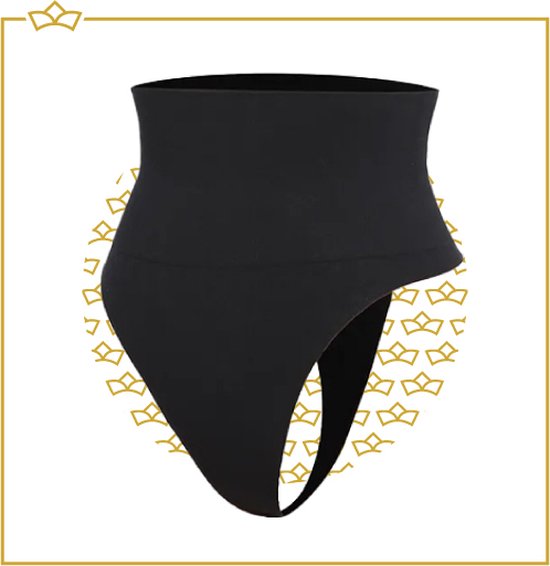 ATTREZZO® Butt lifter onderbroek - String - Billen lift broekje - Shapewear voor taille - Baleinen - Zwart - Maat XL
