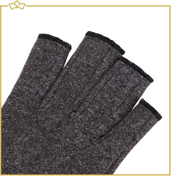ATTREZZO® Compressie handschoenen - Grijs - Maat L - Anti slip - One size - Ideaal voor patiënten van Reuma - Artritis - Artrose
