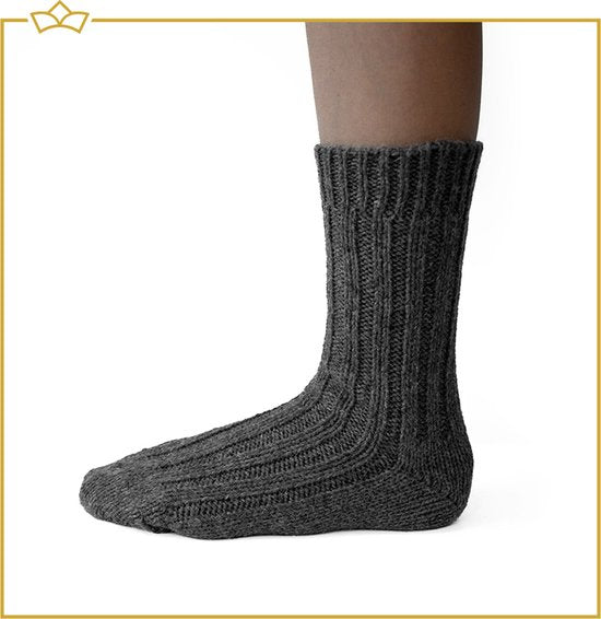 ATTREZZO® 2 paar Alpaca sokken - maat 39-42 - Wol - Grijs - extra warm!