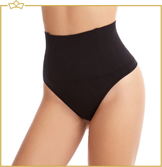 ATTREZZO® Butt lifter onderbroek - String - Billen lift broekje - Shapewear voor taille - Baleinen - Zwart - Maat XL