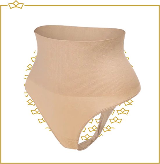 ATTREZZO® Butt lifter onderbroek - String - Billen lift broekje - Shapewear voor taille - Baleinen - Beige - Maat XL