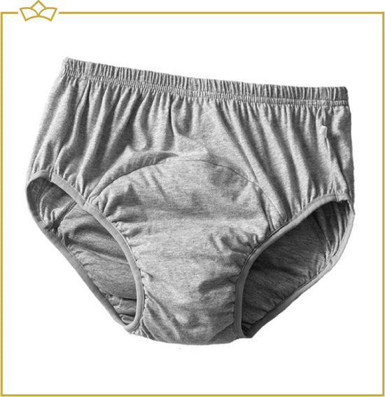 ATTREZZO® - Incontinentie onderbroek - Maat L - Onderbroek - Volwassenen - Heren - Grijs - Incontinentiebroekjes