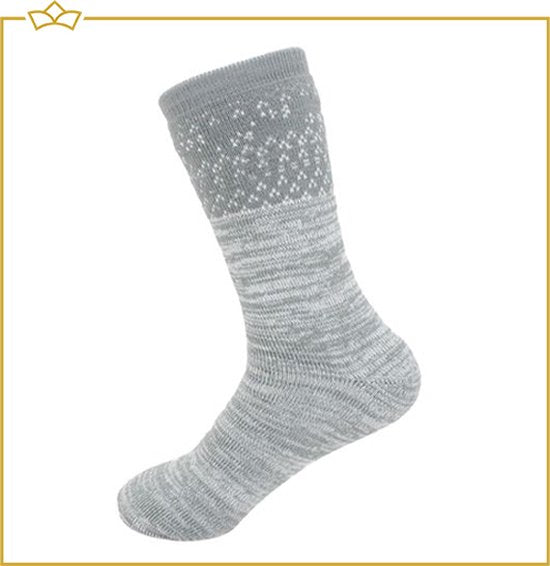 ATTREZZO® Dikke Sokken - Dames - Grijs - maat 35-38 - Winter Sokken - Nordic Socks