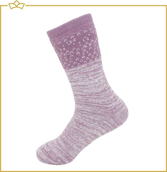 ATTREZZO® Dikke Sokken - Dames - Paars - maat 35-38 - Winter Sokken - Nordic Socks