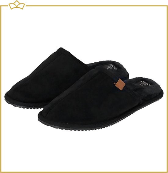ATTREZZO® Sloffen voor hem en haar - Zwart - maat 37-38 - pantoffels - Altijd warme voeten!