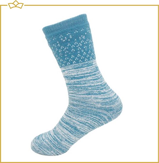 ATTREZZO® Dikke Sokken - Dames - Turquoise - maat 35-38 - Winter Sokken - Nordic Socks