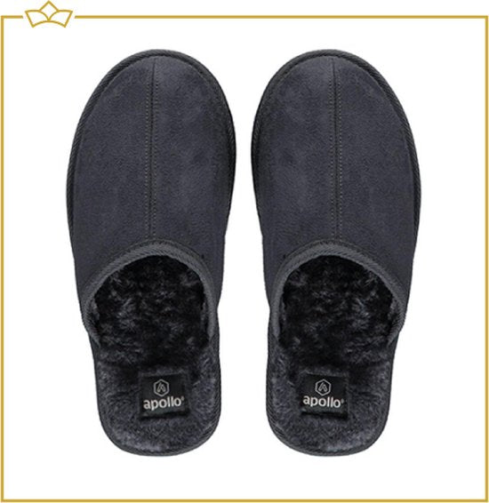 ATTREZZO® Sloffen voor hem en haar - Grijs - maat 37-38 - pantoffels - Altijd warme voeten!