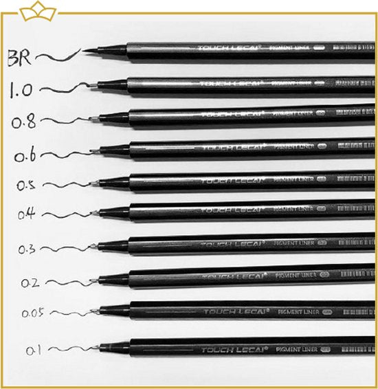 ATTREZZO® Fineliners - Zwart - Tekenen - Tekenset - Tekenpen - Set van 10
