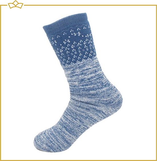 ATTREZZO® Dikke Sokken - Dames - Blauw - maat 35-38 - Winter Sokken - Nordic Socks