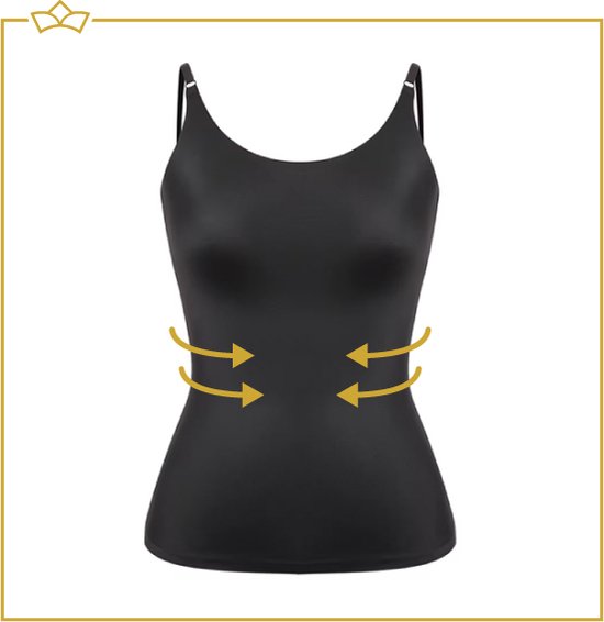 ATTREZZO® Corrigerend hemd Dames - Zwart - Maat L - Shapeware dames
