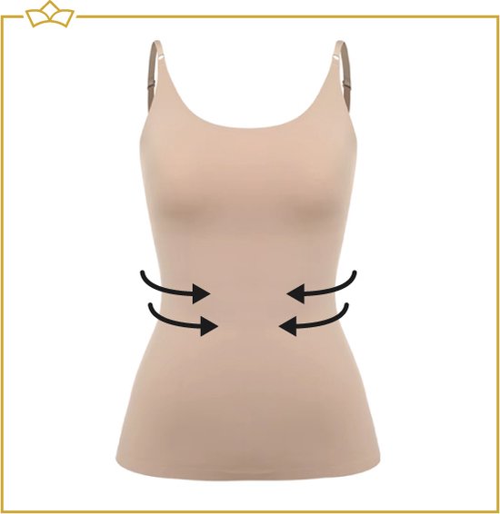 ATTREZZO® Corrigerend hemd Dames - Beige - Maat M - Shapeware dames