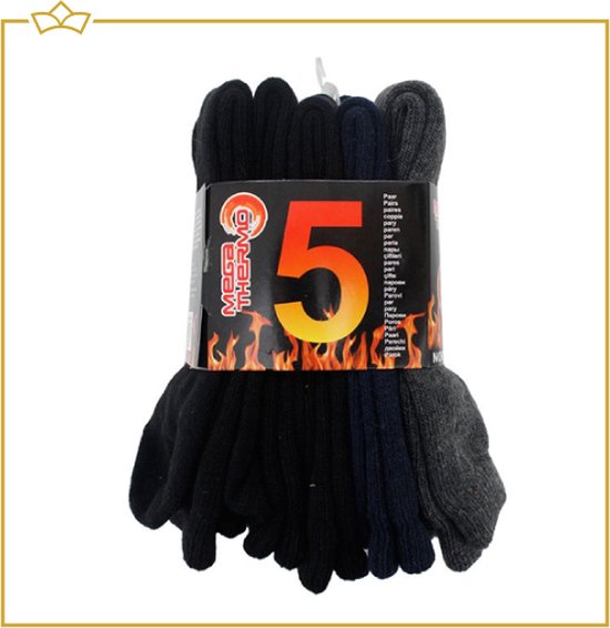 ATTREZZO® 5-Pack Thermosokken - Maat 35-38 - Thermo Sokken