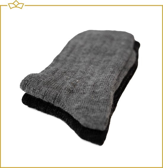 ATTREZZO® 2 paar Alpaca sokken - maat 39-42 - Lichtgrijs/Antraciet