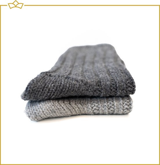 ATTREZZO® 2 paar Alpaca sokken - maat 39-42 - Wol - Grijs - extra warm!