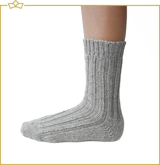 ATTREZZO® 2 paar Alpaca sokken - maat 39-42 - Wol - Grijs - extra warm!