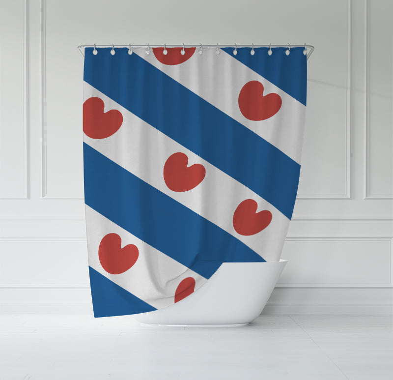 ATTREZZO® Duschvorhang Friesische Flagge – 180 x 180 cm