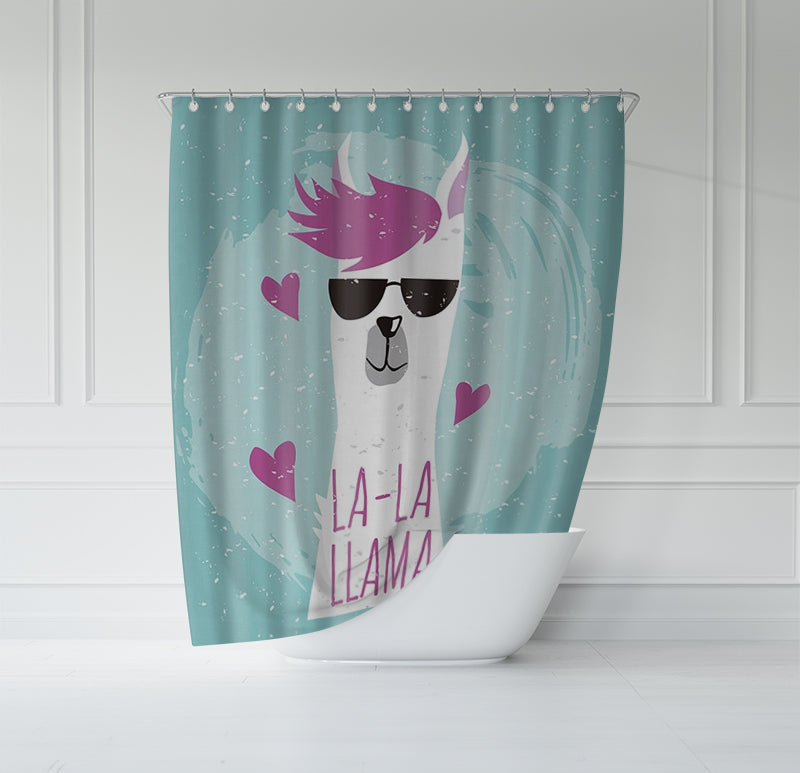 ATTREZZO® Douchegordijn La La Lama - 180x180 cm