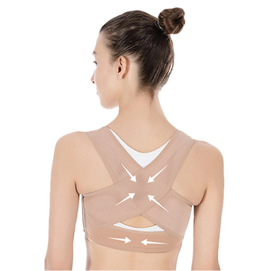 ATTREZZO® Dames rugbrace - rugband - houdingscorrectie - postuur corrector - Maat S - Beige
