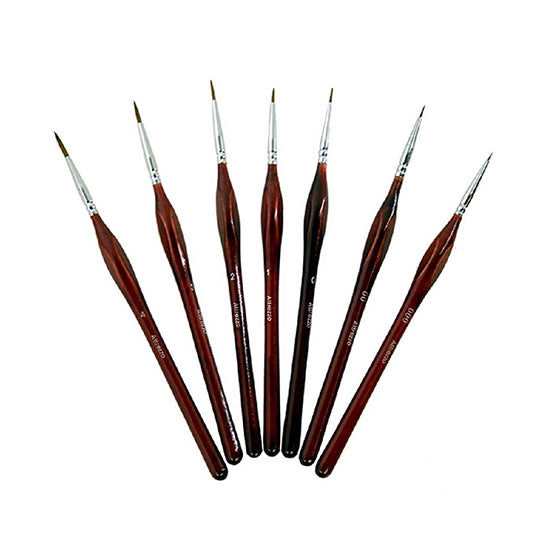 ATTREZZO® set van 7 penselen van Marterhaar - Penselen speciaal voor Schilderen op Nummers - Schilderen - Verven - DIY