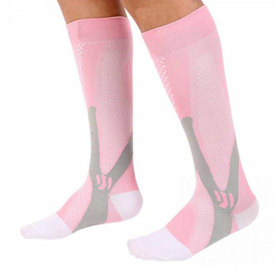 ATTREZZO® Compressie Sportsokken - Roze - maat 40-46 - L/XL