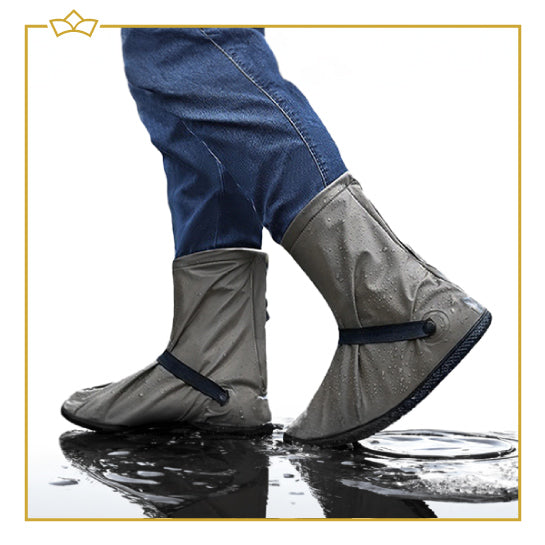 ATTREZZO® Regen overschoenen – duurzaam - Hoog model – Waterdicht en anti slip – Bruin - Maat 36-37