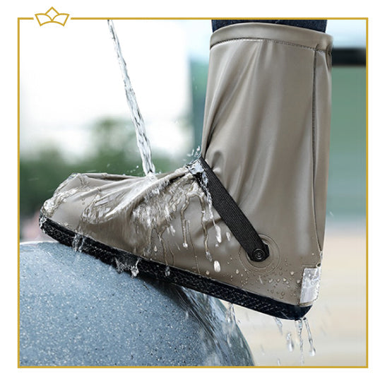 ATTREZZO® Regen overschoenen – duurzaam - Hoog model – Waterdicht en anti slip – Bruin - Maat 38-39