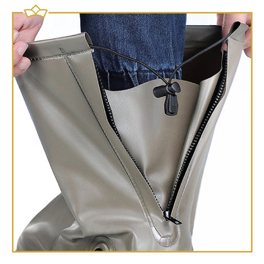 ATTREZZO® Regen overschoenen – duurzaam - Hoog model – Waterdicht en anti slip – Bruin - Maat 38-39