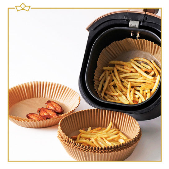 ATTREZZO® Airfryer-Backpapier – Airfryer-Zubehör – Einweg-Backpapier – 30 Stück – Ø 16 cm