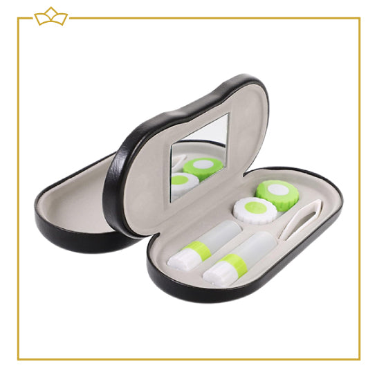 ATTREZZO® 2-1 Premium Brillenkoker en lenzendoosje - Hard Case - Zwart