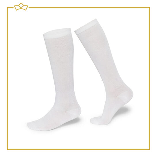 ATTREZZO® Therapeutische compressie sokken – 2 paar – Compressiekousen - Wit - Maat 41-46 - L/XL