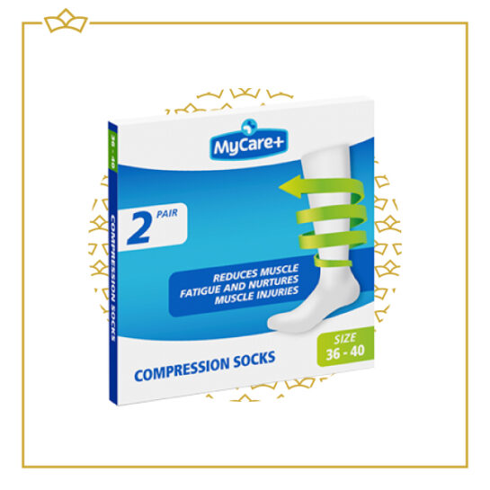 ATTREZZO® Therapeutische Kompressionsstrümpfe – 2 Paar – Kompressionsstrümpfe – Weiß – Größe 36-40 – S/M