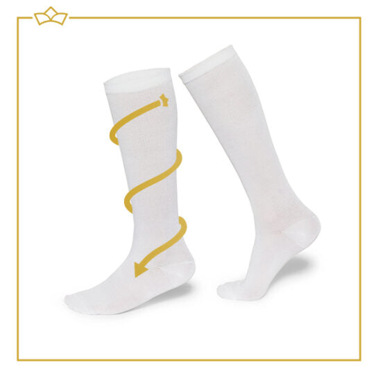 ATTREZZO® Therapeutische compressie sokken – 2 paar – Compressiekousen - Wit - Maat 41-46 - L/XL