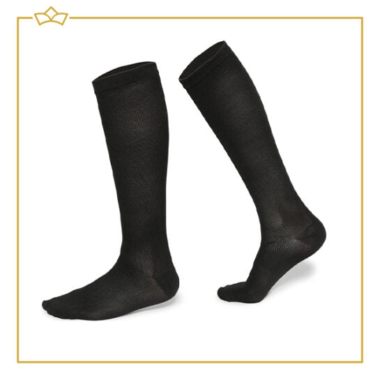 ATTREZZO® Therapeutische compressie sokken – 2 paar – Compressiekousen - Zwart - Maat: 41-46 - L/XL