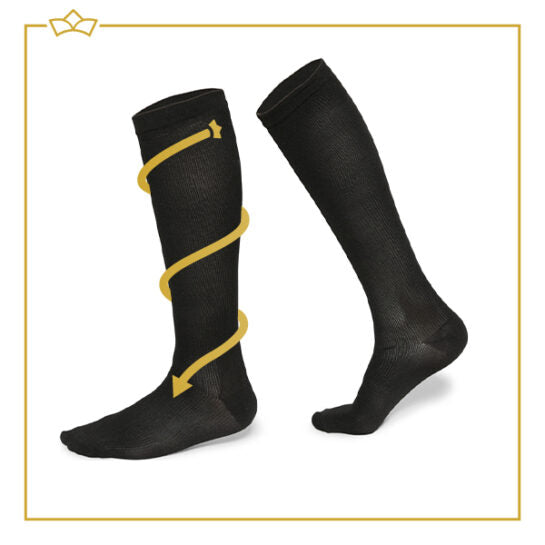 ATTREZZO® Therapeutische compressie sokken – 2 paar – Compressiekousen - Zwart - Maat: 41-46 - L/XL