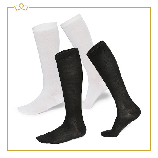 ATTREZZO® Therapeutische compressie sokken – 2 paar – Compressiekousen - Zwart - Maat: 41-46 - L/XL