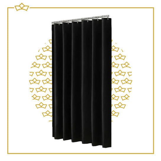 ATTREZZO® Premium Douchegordijn -Zwart - 180x180 cm - Wasbaar - Douche Gordijn