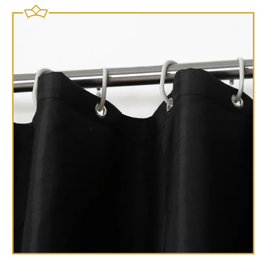 ATTREZZO® Premium Douchegordijn -Zwart - 180x180 cm - Wasbaar - Douche Gordijn