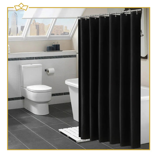 ATTREZZO® Premium Douchegordijn -Zwart - 180x180 cm - Wasbaar - Douche Gordijn