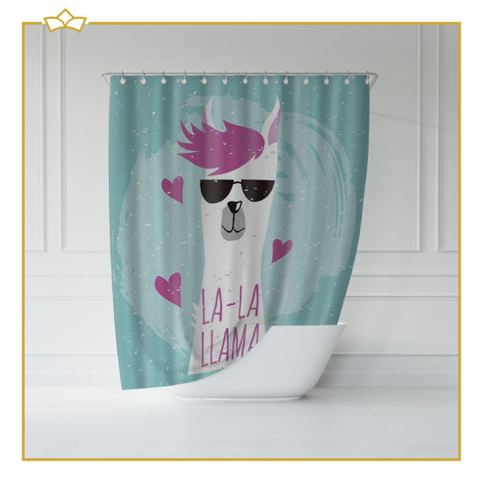 ATTREZZO® Douchegordijn La La Lama - 180x180 cm