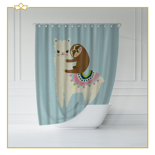 ATTREZZO® Douchegordijn Lama en Luieraard - 150x180 cm