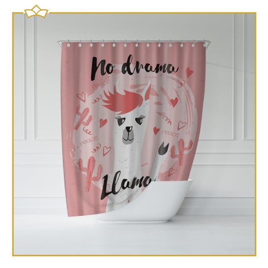 ATTREZZO® Douchegordijn No Drama Lama - 150x180 cm