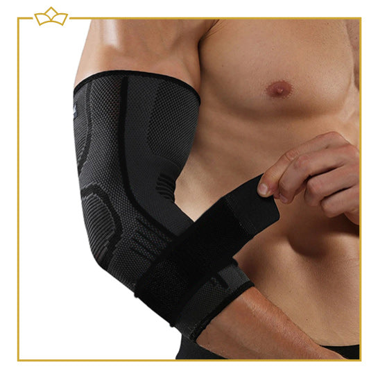 ATTREZZO® Elleboog brace - Maat L - Tennisarm Brace - Brace - Elleboogbrace - Zwart - Met Klittenband