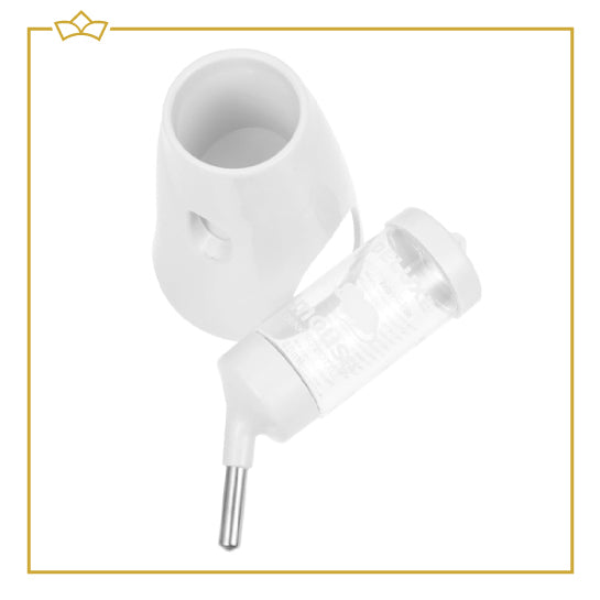ATTREZZO® Drinkfles met houder - Waterfles - 80 ml - Knaagdieren - Hamster - Muis - Cavia - Ideaal voor glazen verblijf!